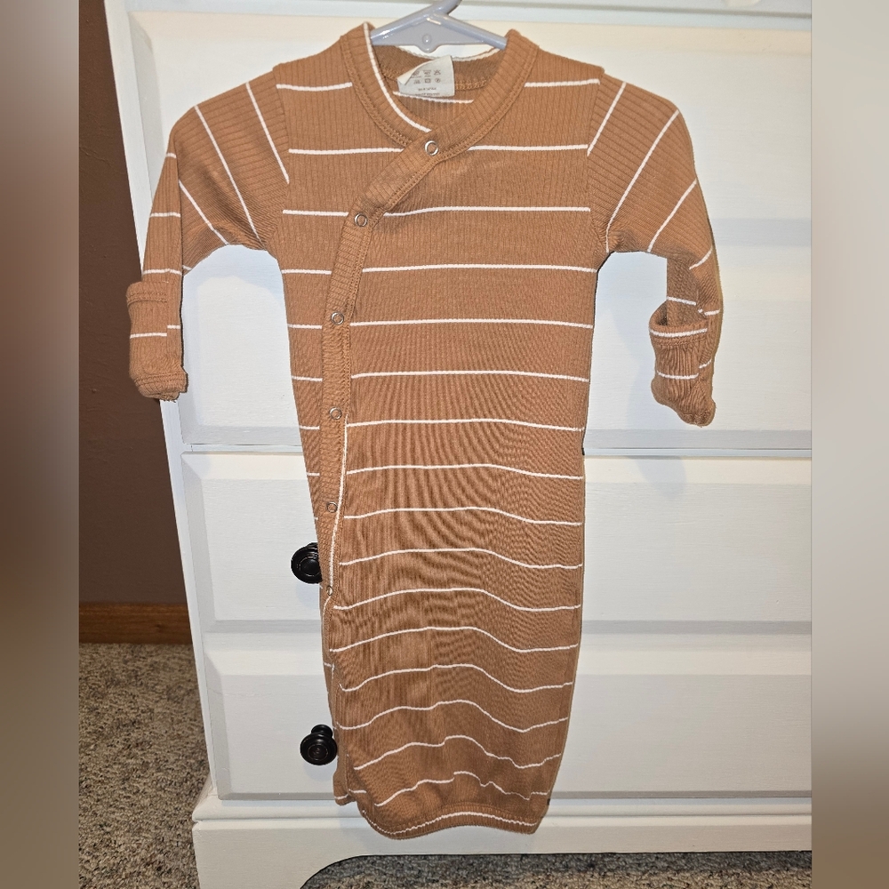SIIX Brown Striped Baby Gown